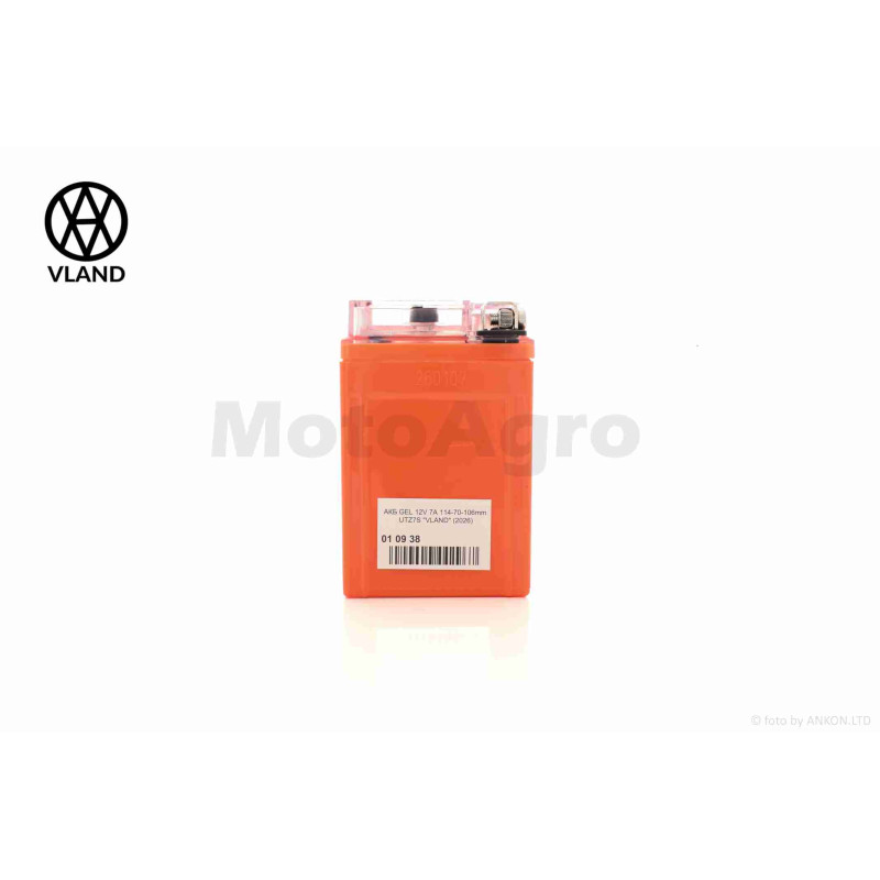 Акумулятор  GEL  12V  7A  114-70-106mm  UTZ7S  "VLAND"  (2026)