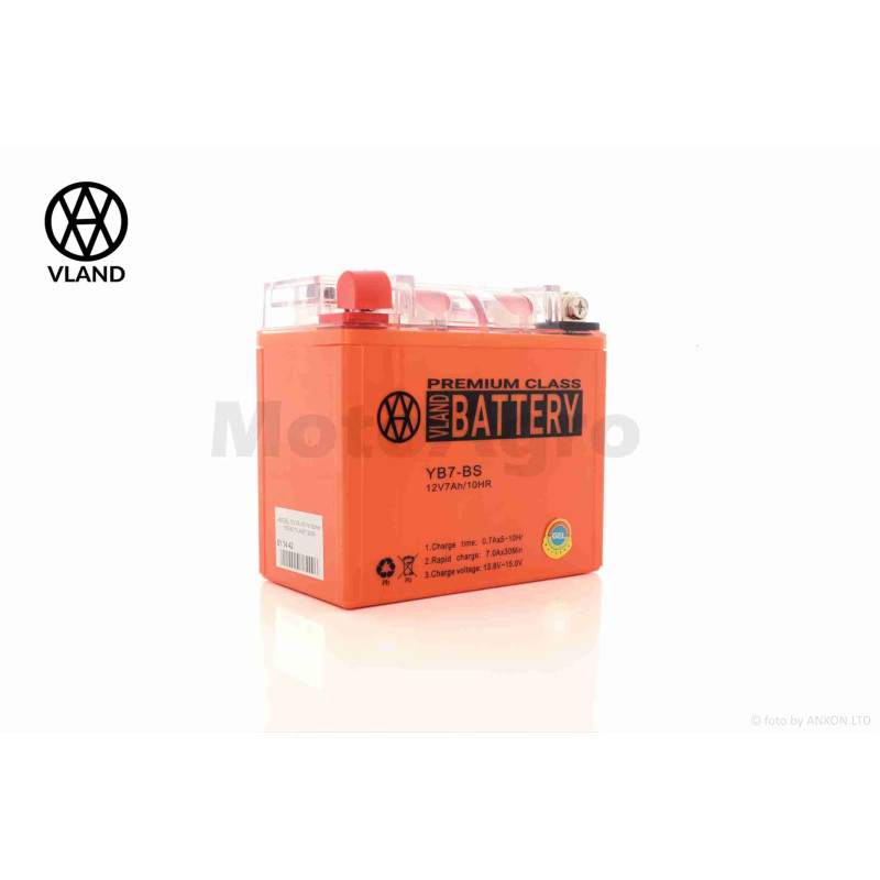 Акумулятор  GEL  12V  7A  137-76-128mm  YB7-BS  "VLAND"  (2026)