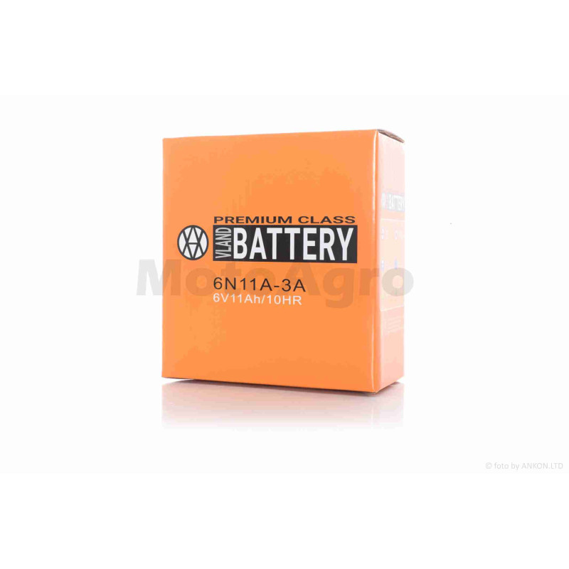 Акумулятор  GEL  6V 11A  120-60-130mm  6N11A-3A  "VLAND"  ЯВА 6V  (2026)