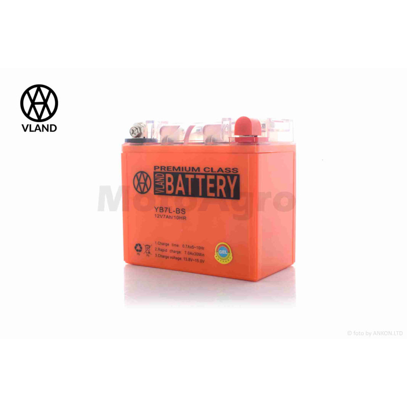 Акумулятор  GEL  12V 7A  136-76-130mm  YB7L-BS (12N7BL-BS)  високий  "VLAND"  (2026)