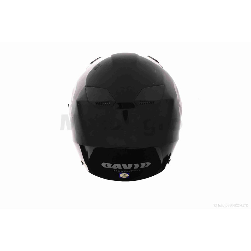 Шолом відкритий  "DAVID"  (#D017, чорний глянсовий, M, ABS)