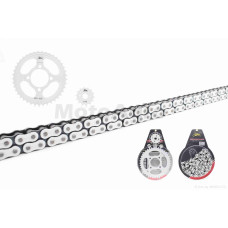 Зірки трансмісії пара на мопед дельта 428-14/41 +ланцюг 98L PRO "LIPAI" (WHITE)