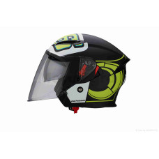 Шолом відкритий "DAVID" ( D019 чорний VR46 L окуляри ABS)