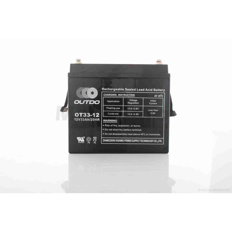 Акумулятор  SLA  12V  33A  194-132-170mm  OT33-12  "OUTDO"  (2026)