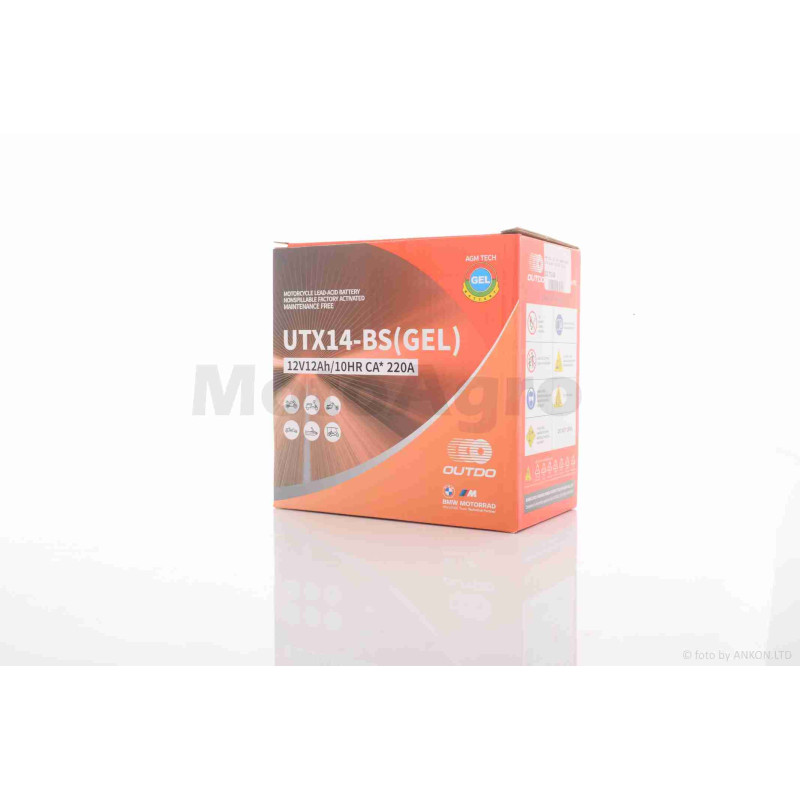 Акумулятор  GEL  12V  12A  148-85-145mm  UTX14L-BS  "OUTDO"  (2026)