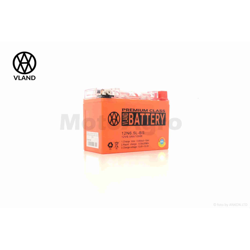 Акумулятор  GEL  12V  6.5A  138-65-100mm  12N6.5L-BS  "VLAND"  (2026)