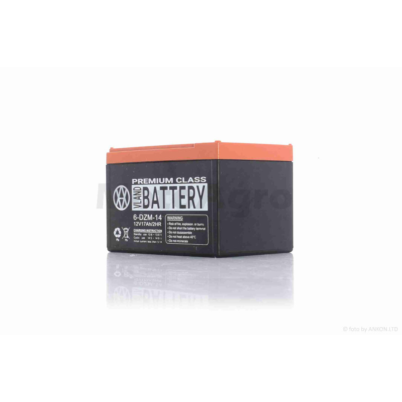 Акумулятор  AGM  12V  17A  150-101-99mm  6-DZM-14  тяговий  "VLAND"  (електро вело/скутери, 2026)