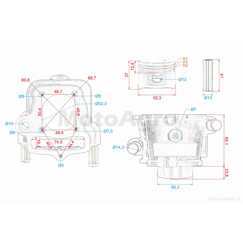 ЦПГ  Delta 110 (152FMH, C110)  D52.4, p13, h69 рідинне охолодження  #PRO  "LIPAI"