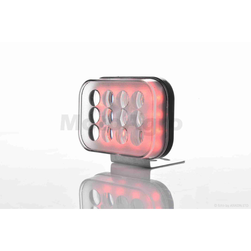 Фара додаткова  діодна, прямокутна, 100-72mm, 12-80W, IP67, біле/жовте світло  #LPS-2173
