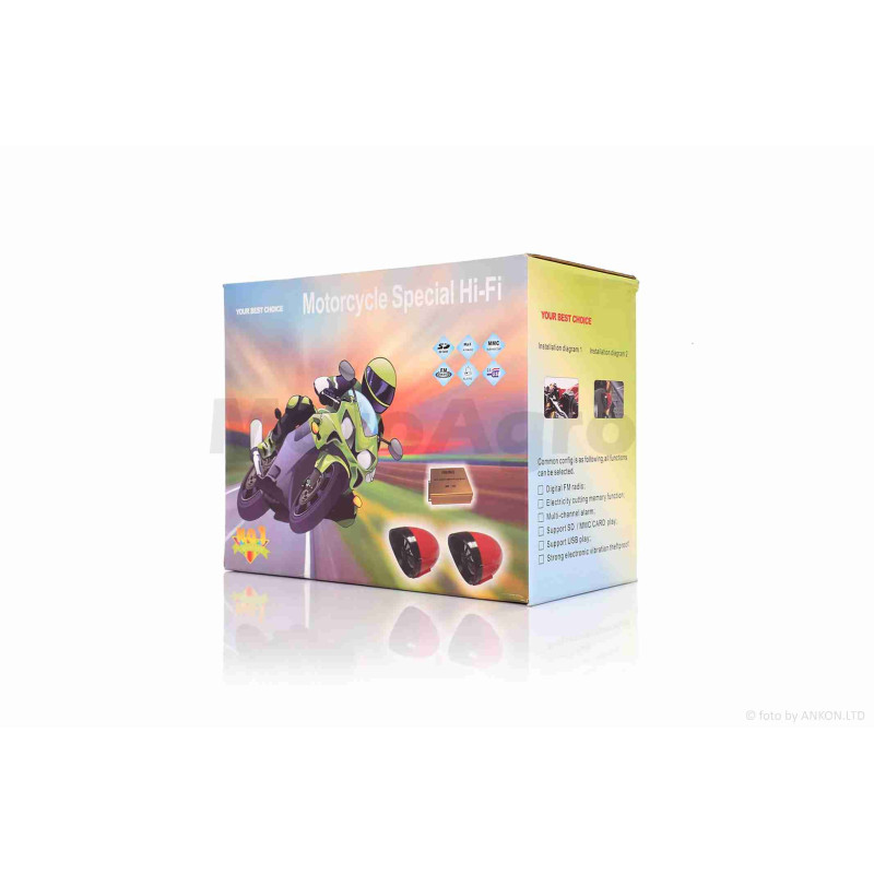 Аудіосистема 2.0  MP3 (Bluetooth/FM/USB/SD)  3", 2 пульти, сигналізація  #BT006  (чорна)