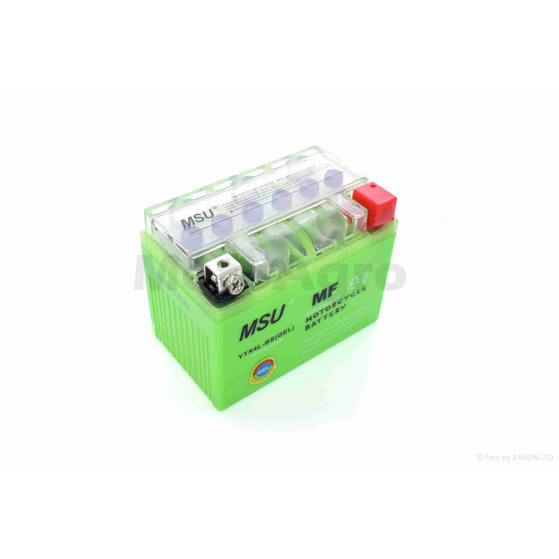 Акумулятор  GEL  12V  4A  113-70-85mm  YTX4L-BS  "MSU"  (2026)