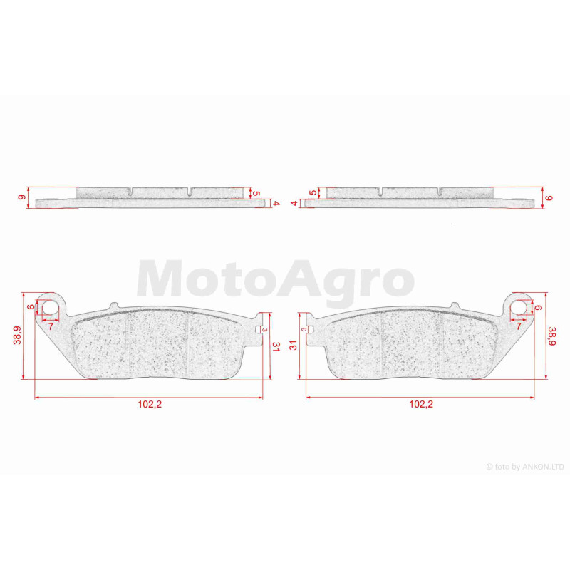 Колодки гальмівні (диск)  Honda CM125  "LIPAI"  (GOLD)