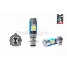 Лампа фари діодна P15D-25-3 12 вольт 35/35W 3 вуса 2 кристали 1 "LED" AT-20287