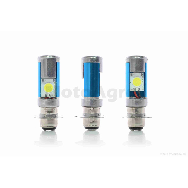 Лампа фари діодна  P15D-25-3  12V 35/35W  3 вуса, 2 кристали  #1  "LED"
