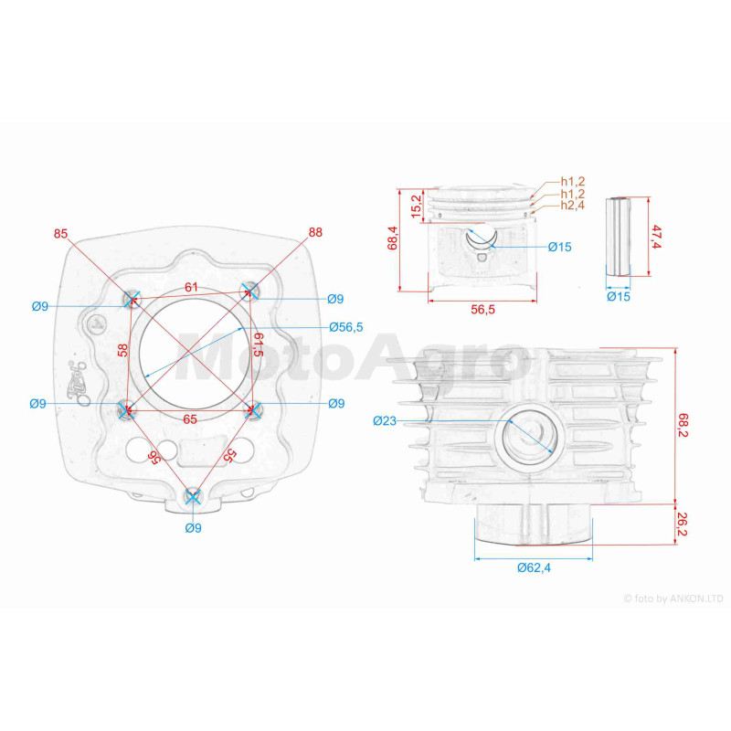 ЦПГ  CG125/150 (156FMI/157FMI)  D56.5, p15, h68.3  #PRO  "LIPAI"