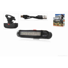 Габарит на велосипед USB 15 діодів 100lm 5 режимів червоне/синє світло DEN-031