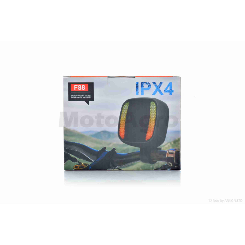 Аудіосистема 1.0  портативна, на кермо мото/вело  IPX4  #F88  (чорна)