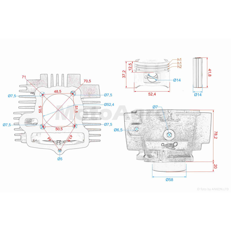 ЦПГ  YX125 (W120 153FMI)  D52.4, p14, h78.5, чавун  #PRO  "LIPAI"