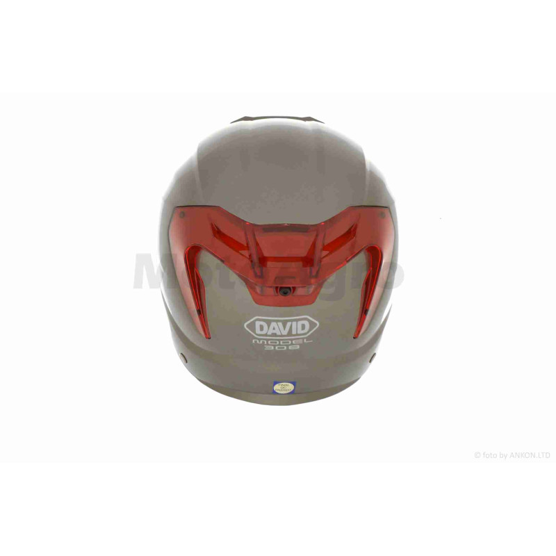 Шолом відкритий (мото 50cc/вело/самокат)  "DAVID"  (#D308, сірий глянсовий, M-XL, окуляри, ABS)