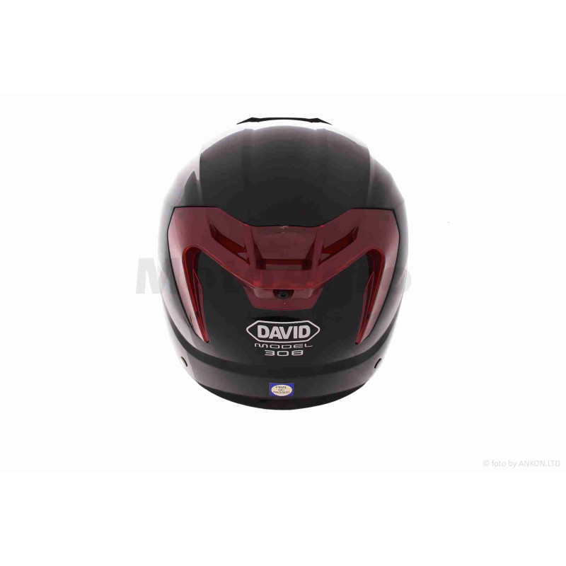 Шолом відкритий (мото 50cc/вело/самокат)  "DAVID"  (#D308, чорний глянсовий, M-XL, окуляри, ABS)