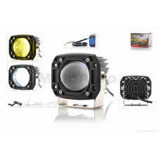 Фара додаткова діодна прямокутна 80-65mm 12-80V IP67 біле/жовте світло LPS-808 "L"
