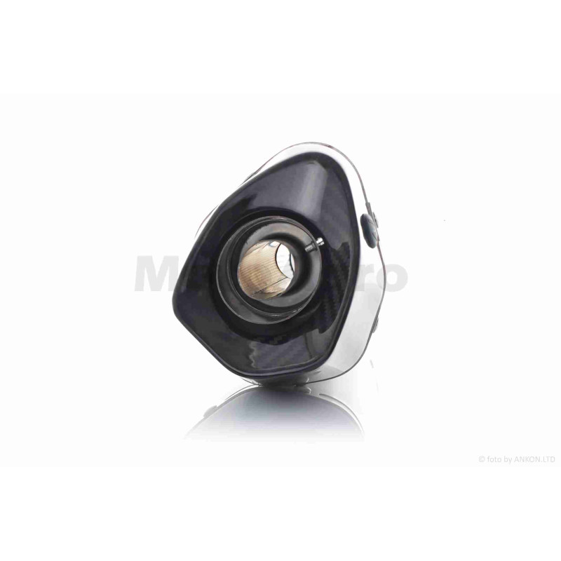 Глушник прямоток  #DLJ015  "AKRAPOVIC"  (сірий матовий, карбон)