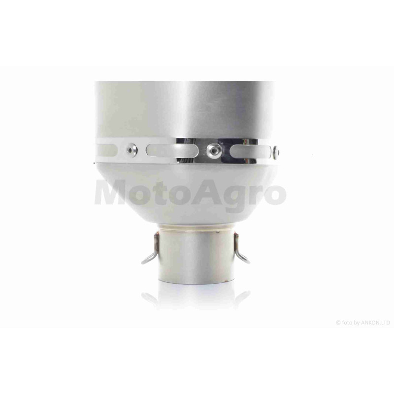 Глушник прямоток  #DLJ015  "AKRAPOVIC"  (сірий матовий, карбон)