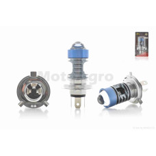Лампа фари діодна H4 12-85V 12W білий/жовтий лінза габарит червоний/синій D27 "LIPAI"