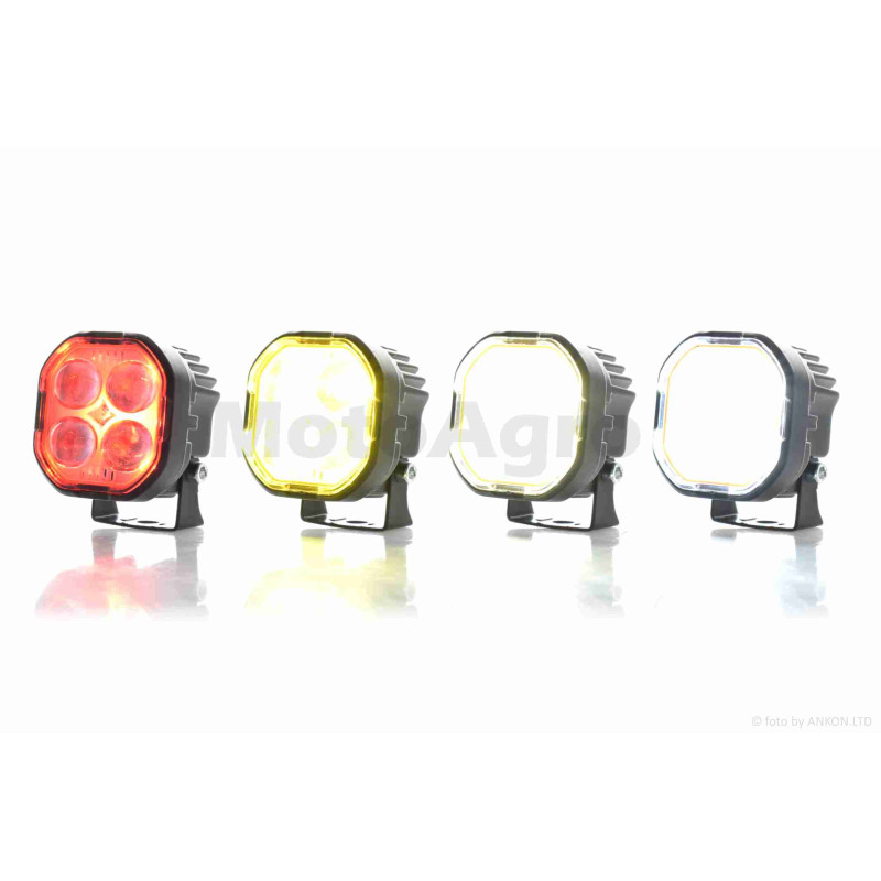 Фара додаткова  діодна, квадратна,56*56mm, біле/жовте світло, стробоскоп  #LPS-2178