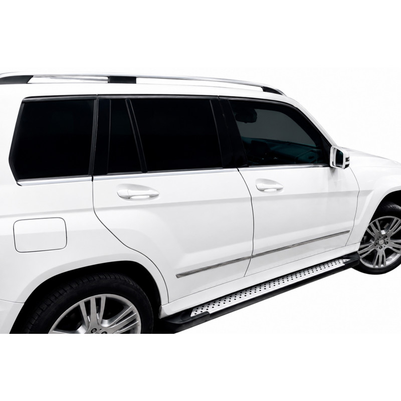Бокові пороги Allmond Grey (2 шт, алюміній) для Mercedes GLK сlass X204 2008-2015 рр