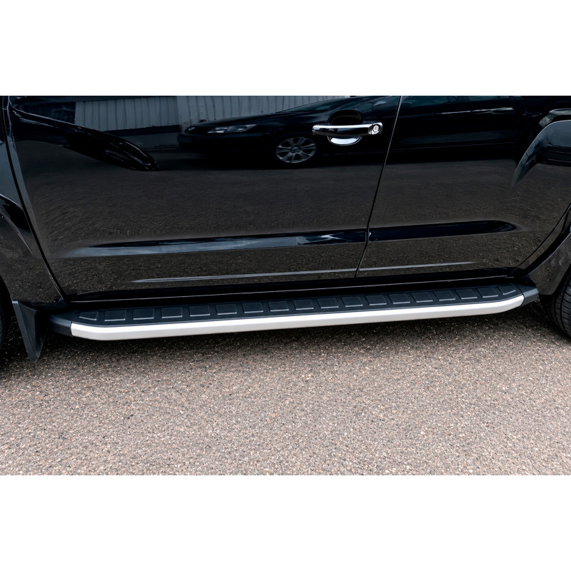 Бокові пороги Fullmond Grey (2 шт алюм) для Volkswagen Amarok 2010-2022 рр