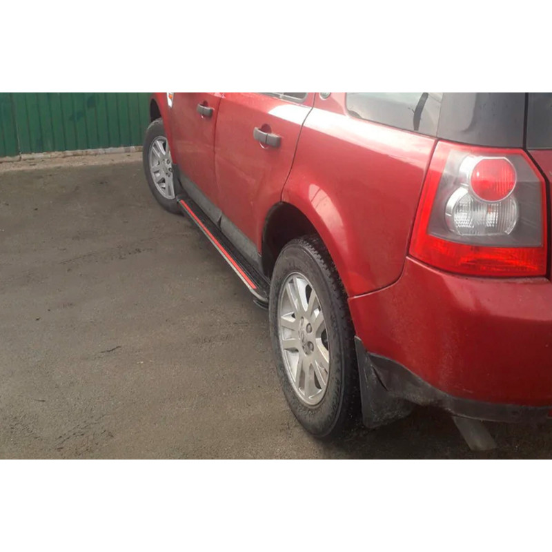 Бокові пороги Maya Red (2 шт. алюміній) для Land Rover Freelander II 2006-2014 рр