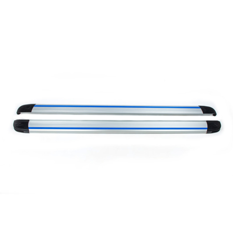 Бокові пороги Maya Blue-Grey (2 шт. Алюміній) для Volkswagen Amarok 2010-2022 рр