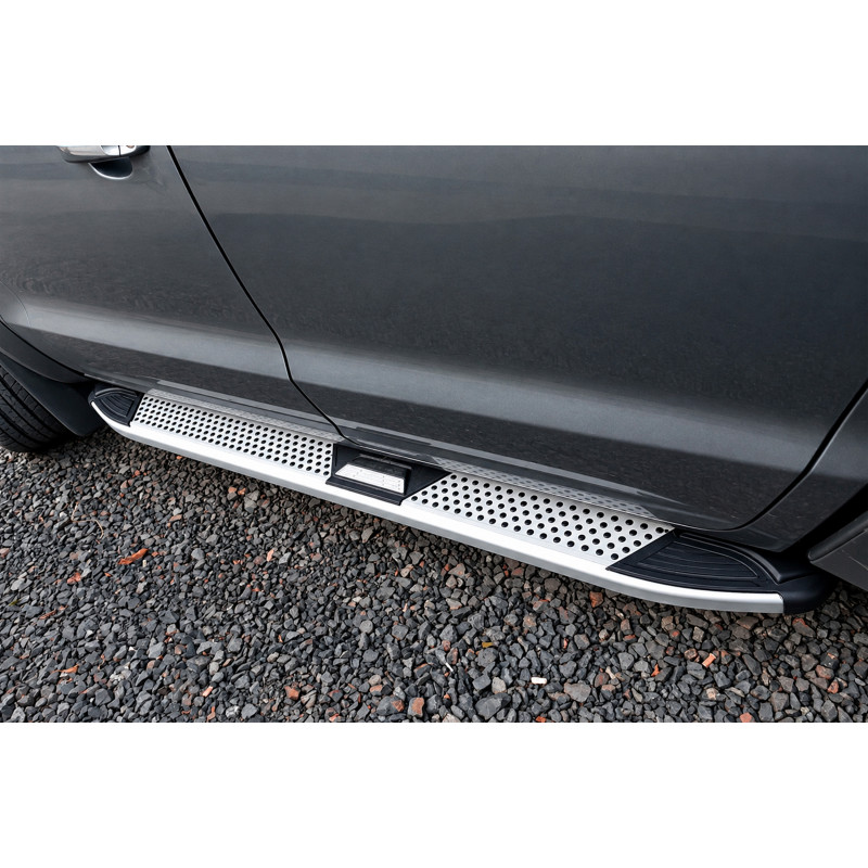 Бокові пороги Mevsim Grey (2 шт. Алюміній) для Volkswagen Amarok 2010-2022 рр