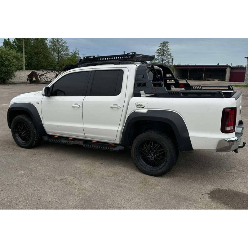 Бокові пороги Dakar V2 з LED (2 шт метал) для Volkswagen Amarok 2010-2022 рр