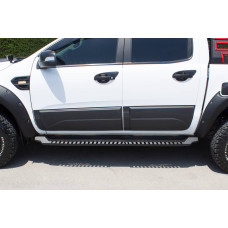 Бокові пороги Dakar V1 без LED (2015-2019 2 шт метал) для Mitsubishi L200 рр