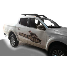Рейлінги Shark (з поперечиною) Чорний колір для Mitsubishi L200 2015-2024 рр