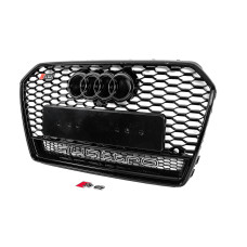 Передня чорна решітка RS-style з написом Quattro (2014-2017) для Ауди A6 C7 рр