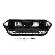 Передня решітка RS-Style з написом Quattro (чорна) для Ауди A7 2018- рр