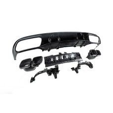 Задній дифузор з насадками Black (для Coupe дизайн AMG63) для Mercedes C-class W205 2014-2021 рр