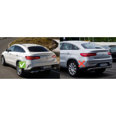 Задній дифузор з насадками Black (дизайн GLE63) для Mercedes GLE coupe C292 2015-2019 рр