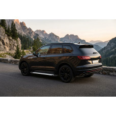 Бокові пороги Allmond Grey (2 шт., Алюміній) для Volkswagen Touareg 2018- рр