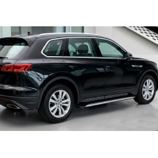 Бокові пороги Shining V1 (2 шт., Алюміній) для Volkswagen Touareg 2018- рр