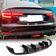 Дифузор заднього бампера (для Base Sedan 2015-2019, Карбон) для Ауди A4 B9 рр