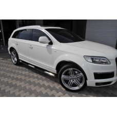 Бічні труби (2 шт., Нерж.) d60 з пластиковими вставками для Ауди Q5 2008-2017 рр