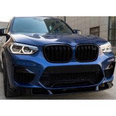 Передня Lip накладка 3D (для F97 2018-2022, чорний глянець) для BMW X3 G01 2018- рр