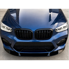 Передня Lip накладка 3D (для F98 2018-2022, чорний глянець) для BMW X4 G02 2018- рр