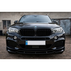 Накладка на передній бампер Lip Black Warrior (для M-Sport) для BMW X6 F16 2014-2019 рр