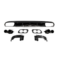 Задній дифузор з насадками E53-Design Black (для Base) для Mercedes E-class W213 2016-2023 рр