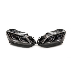 Передні фари Halogen to LED (для переобладнаних авто з GL в GLS, 2 шт) для Mercedes GL/GLS class X166 2012-2019 рр